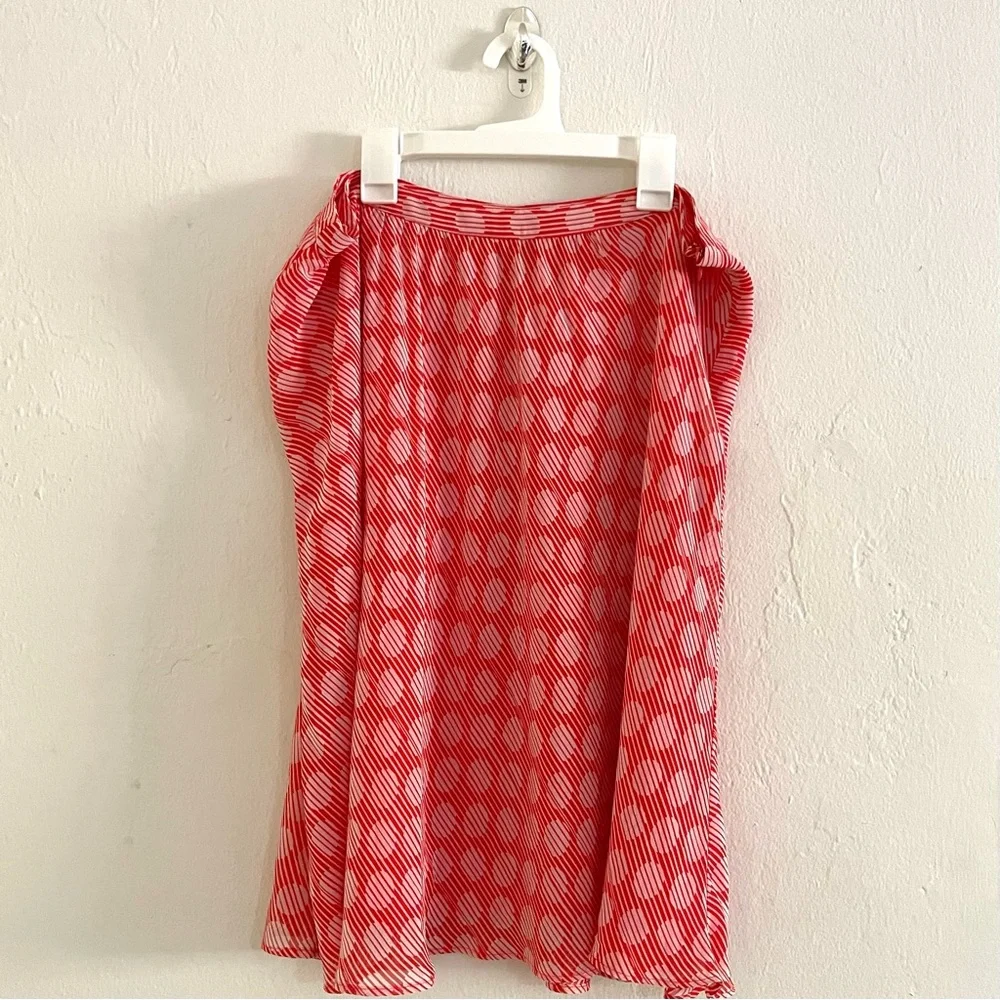 VTG Liz Claiborne Skirt Orange Red Skirt Size 8 Polka Dots maximalist Dopamine 🌸